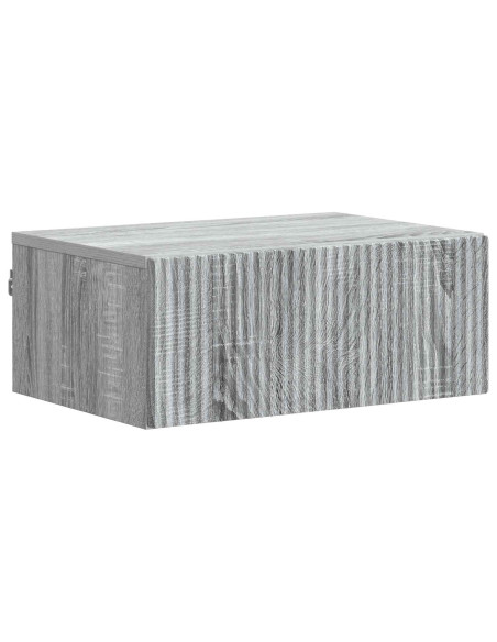 Mobiletto da notte a muro Grigio Sonoma 49 x 34,5 x 20 cm