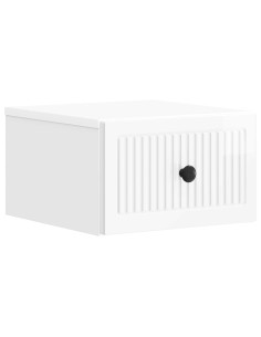 Mobiletto da notte a muro Bianco Lucido 33 x 34,5 x 20 cm
