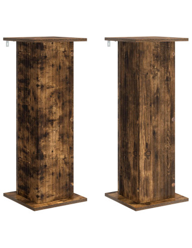 Supporto per piante 2 pcs Rovere Fumo 30,5 x 30 x 80,5 cm