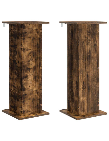 Supporto per piante 2 pcs Rovere Fumo 30,5 x 30 x 80,5 cm