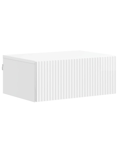 Mobiletto da notte a muro Bianco Lucido 49 x 34,5 x 20 cm