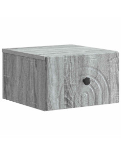 Mobiletto da notte a muro Grigio Sonoma 33 x 34,5 x 20 cm