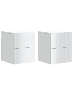 Mobiletto da notte a muro 2 pcs Bianco 33 x 34,5 x 40 cm