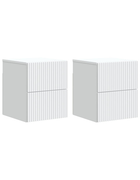 Mobiletto da notte a muro 2 pcs Bianco 33 x 34,5 x 40 cm