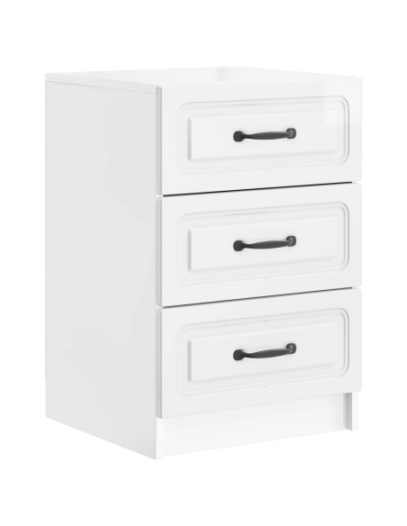 Armadio da Notte con cassetto Bianco Lucido 43 x 41 x 63,5 cm