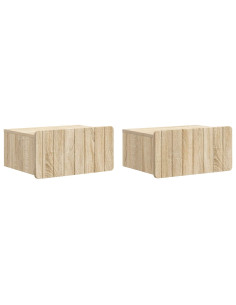 Mobiletto da notte a muro 2 pcs Rovere Sonoma 49 x 34,5 x 24 cm