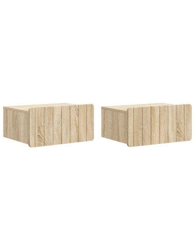 Mobiletto da notte a muro 2 pcs Rovere Sonoma 49 x 34,5 x 24 cm