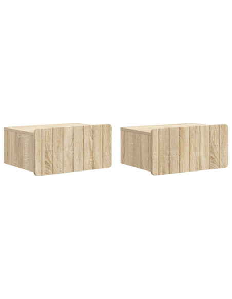 Mobiletto da notte a muro 2 pcs Rovere Sonoma 49 x 34,5 x 24 cm