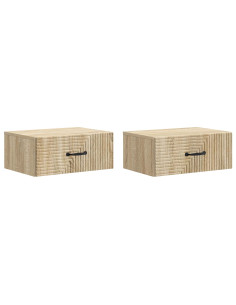 Mobiletto da notte a muro 2 pcs Rovere Sonoma 49 x 34,5 x 20 cm
