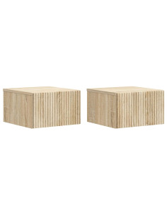 Mobiletto da notte a muro 2 pcs Rovere Sonoma 33 x 34,5 x 20 cm