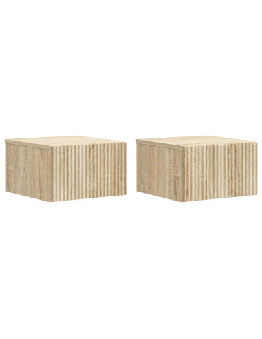 Mobiletto da notte a muro 2 pcs Rovere Sonoma 33 x 34,5 x 20 cm