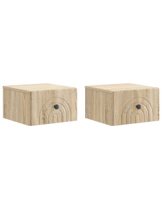 Mobiletto da notte a muro 2 pcs Rovere Sonoma 33 x 34,5 x 20 cm
