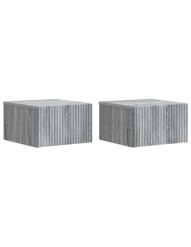 Mobiletto da notte a muro 2 pcs Grigio Sonoma 33 x 34,5 x 20 cm