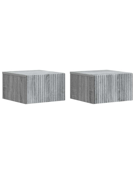 Mobiletto da notte a muro 2 pcs Grigio Sonoma 33 x 34,5 x 20 cm