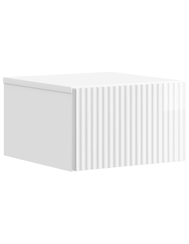 Mobiletto da notte a muro Bianco Lucido 33 x 34,5 x 20 cm