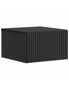 Mobiletto da notte a muro con cassetto Nero 33 x 34,5 x 20 cm