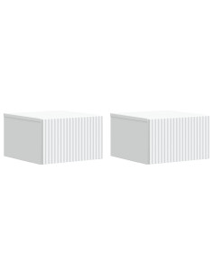 Mobiletto da notte a muro 2 pcs Bianco 33 x 34,5 x 20 cm