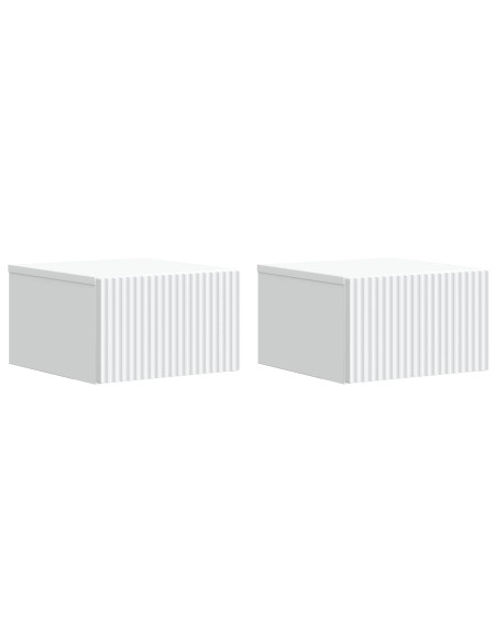 Mobiletto da notte a muro 2 pcs Bianco 33 x 34,5 x 20 cm