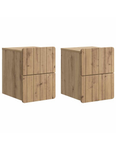 Mobiletto da notte a muro con cassetto 2 pcs Rovere Artigianale