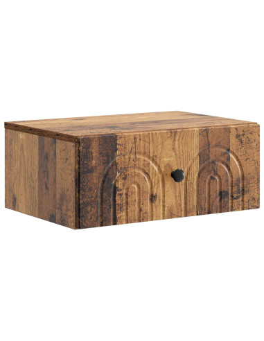 Mobiletto da notte a muro Legno antico 49 x 34,5 x 20 cm