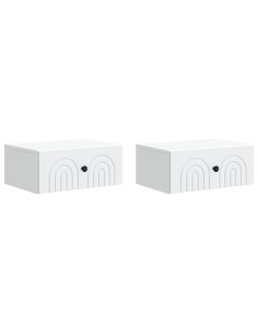 Mobiletto da notte a muro 2 pcs Bianco 49 x 34,5 x 20 cm