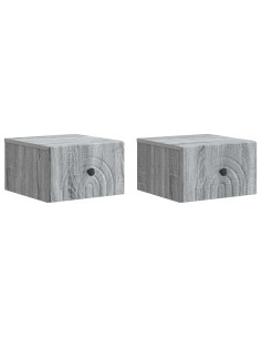 Mobiletto da notte a muro 2 pcs Grigio Sonoma 33 x 34,5 x 20 cm