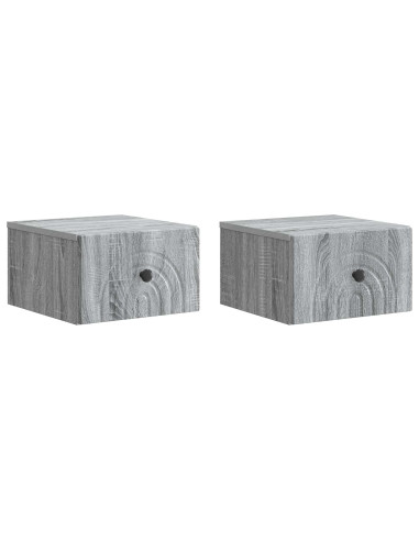 Mobiletto da notte a muro 2 pcs Grigio Sonoma 33 x 34,5 x 20 cm