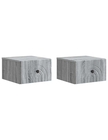 Mobiletto da notte a muro 2 pcs Grigio Sonoma 33 x 34,5 x 20 cm