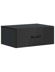 Mobiletto da notte a muro con cassetto Nero 49 x 34,5 x 20 cm