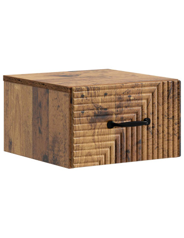 Mobiletto da notte a muro Legno antico 34,5 x 33 x 20 cm