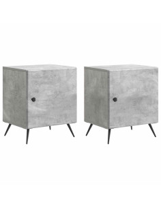 Armadio da Notte 2 pcs Grigio Cemento 43 x 34,5 x 50 cm