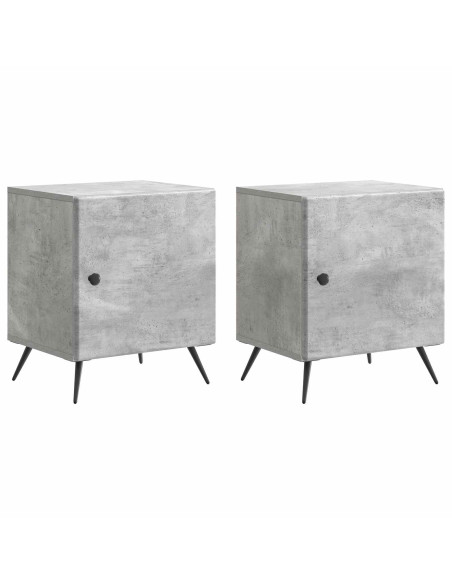 Armadio da Notte 2 pcs Grigio Cemento 43 x 34,5 x 50 cm