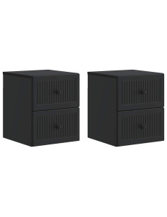 Mobiletto da notte a muro 2 pcs Nero 33 x 34,5 x 40 cm