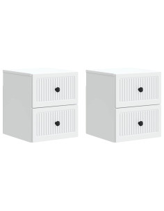 Mobiletto da notte a muro 2 pcs Bianco 33 x 34,5 x 40 cm