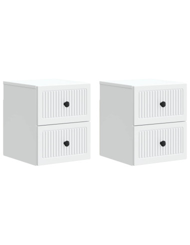 Mobiletto da notte a muro 2 pcs Bianco 33 x 34,5 x 40 cm