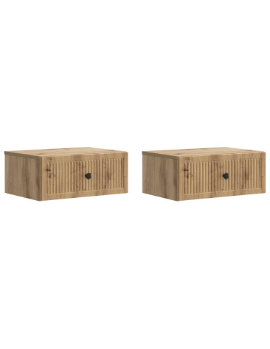 Armadio da Notte 2 pcs Rovere Artigianale 49 x 34,5 x 20 cm