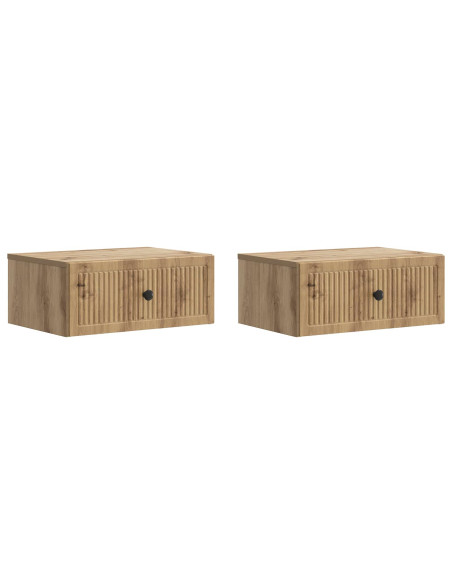 Armadio da Notte 2 pcs Rovere Artigianale 49 x 34,5 x 20 cm