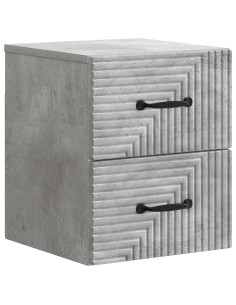 Mobiletto da notte a muro Grigio Cemento 34,5 x 33 x 40 cm