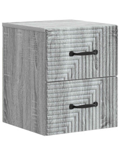 Mobiletto da notte a muro Grigio Sonoma 34,5 x 33 x 40 cm