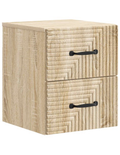 Mobiletto da notte a muro Rovere Sonoma 34,5 x 33 x 40 cm