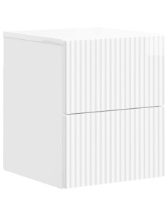 Mobiletto da notte a muro Bianco Lucido 33 x 34,5 x 40 cm
