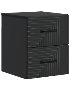 Mobiletto da notte a muro con cassetto Nero 34,5 x 33 x 40 cm