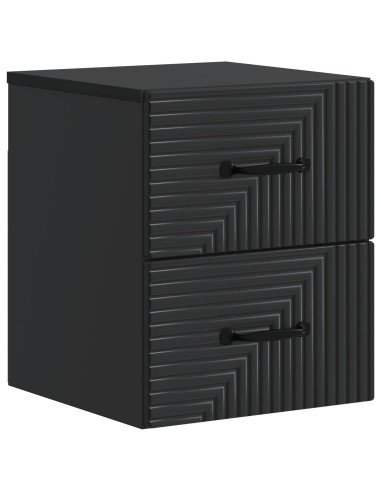Mobiletto da notte a muro con cassetto Nero 34,5 x 33 x 40 cm