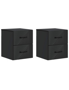 Mobiletto da notte a muro 2 pcs Nero 34,5 x 33 x 40 cm