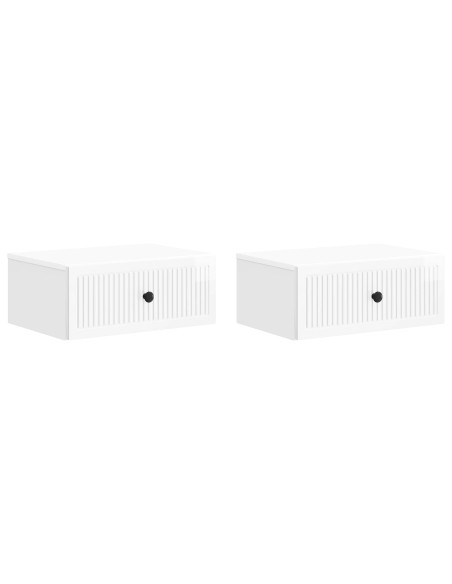 Armadio da Notte 2 pcs Bianco Lucido 49 x 34,5 x 20 cm