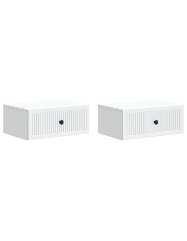 Armadio da Notte con cassetto 2 pcs Bianco 49 x 34,5 x 20 cm