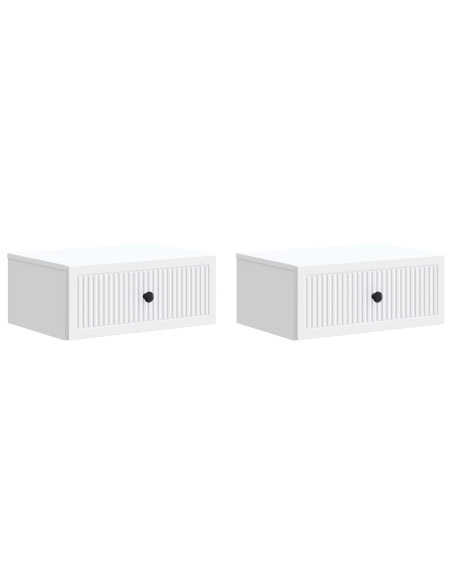 Armadio da Notte con cassetto 2 pcs Bianco 49 x 34,5 x 20 cm