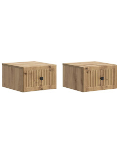 Mobiletto da notte a muro con cassetto 2 pcs Rovere Artigianale