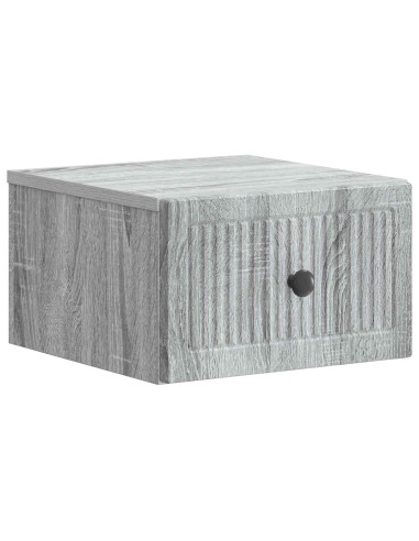 Mobiletto da notte a muro Grigio Sonoma 33 x 34,5 x 20 cm