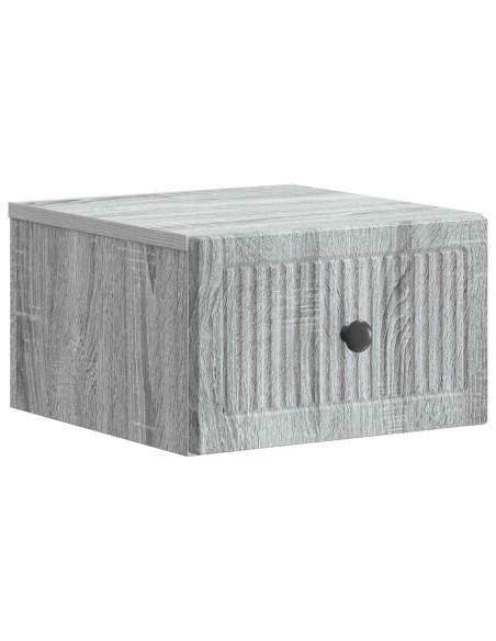 Mobiletto da notte a muro Grigio Sonoma 33 x 34,5 x 20 cm